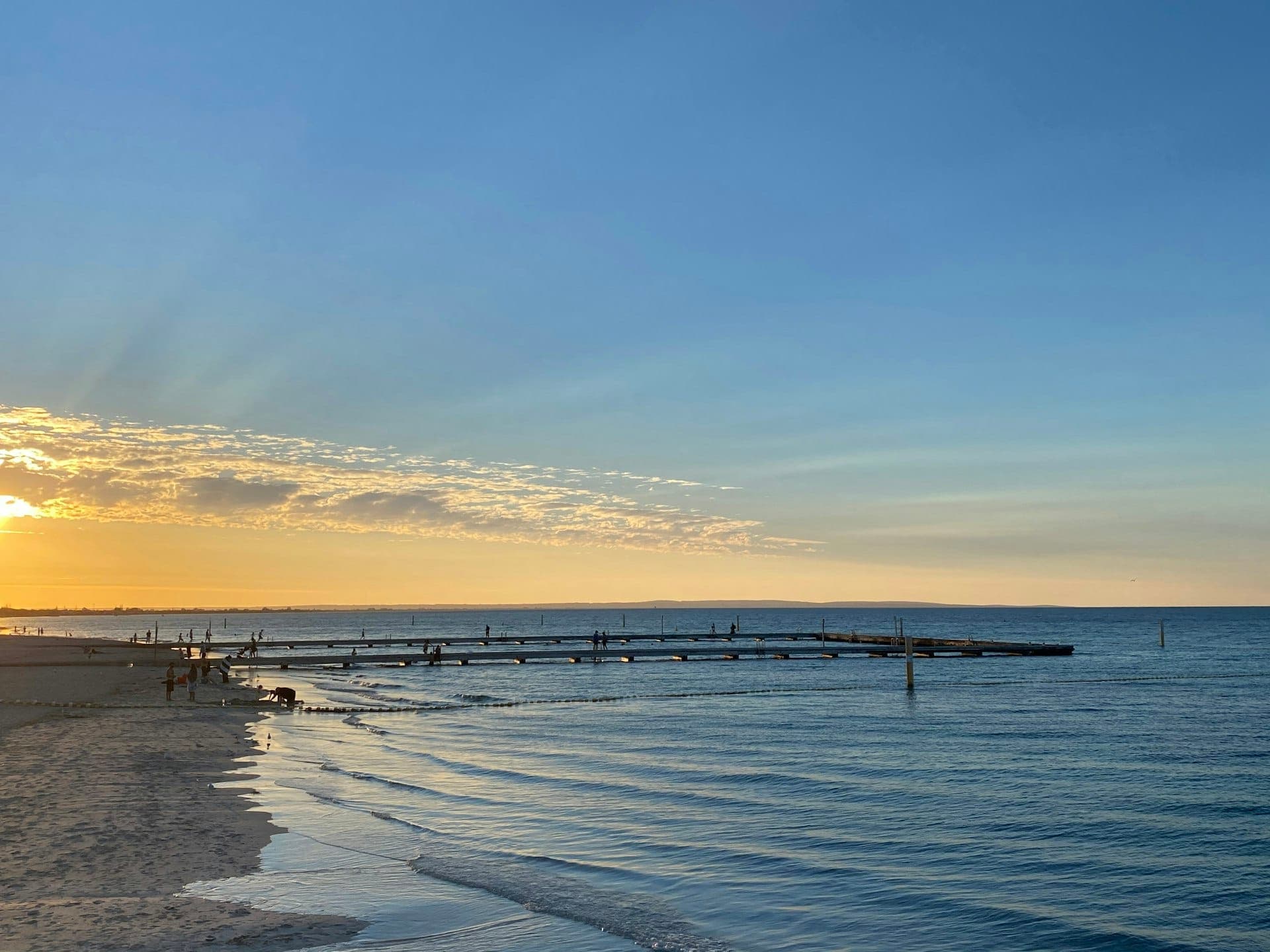 Busselton Jetty stretching into Geographe Bay