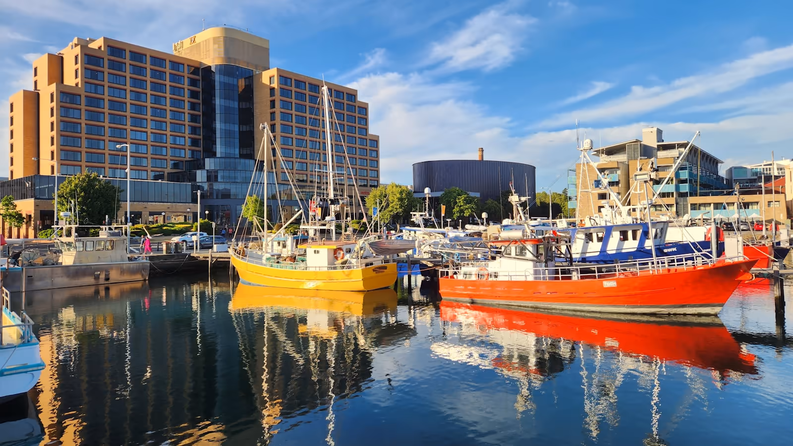 Hobart waterfront with Mount Wellington and Salamanca Place